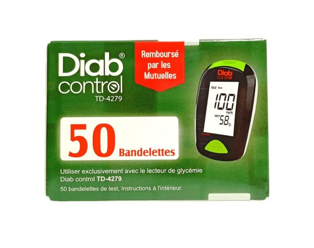 Diab Control Boîte de 50 Bandelettes - Test Glycémie Précis et Rapide - Parana Morocco Diab Control Boîte de 50 Bandelettes - Test Glycémie Précis et Rapide - Parana Morocco