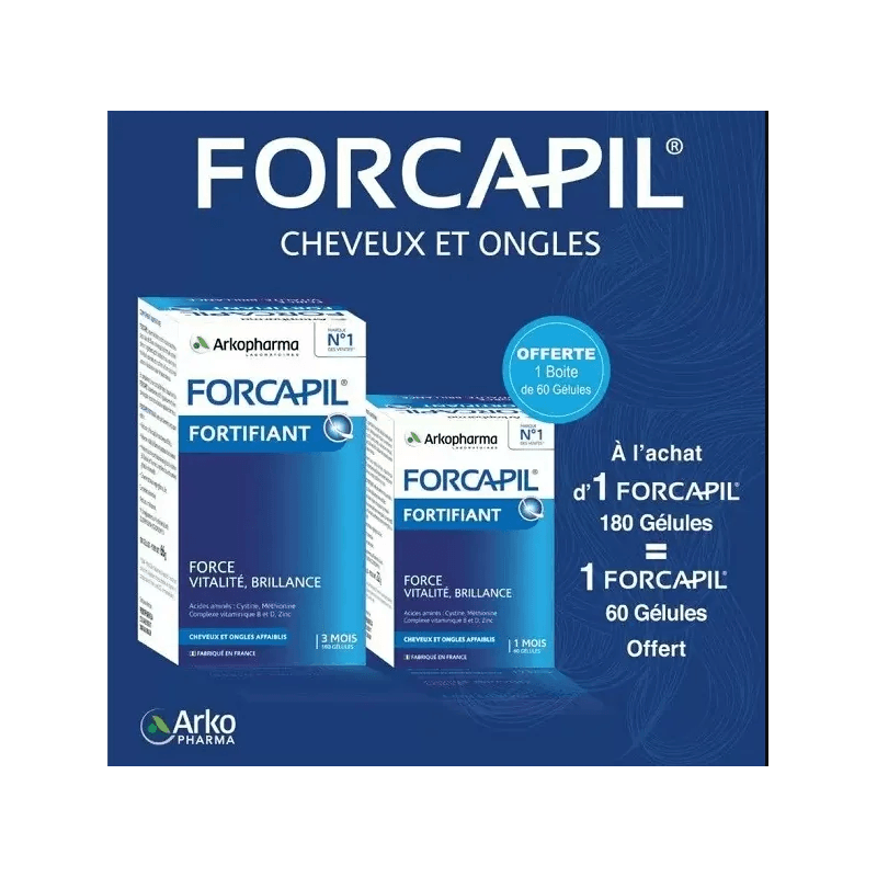 Forcapil Pack 180 Gélules + 60 Offertes - Force et Croissance Cheveux - Parana Morocco