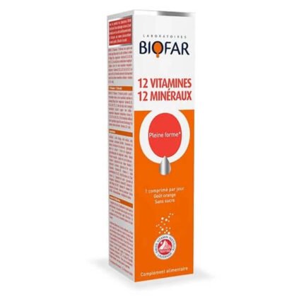 Biofar 12 Vitamines 12 Minéraux Comprimés Effervescents Énergie et Vitalité - Parana Morocco