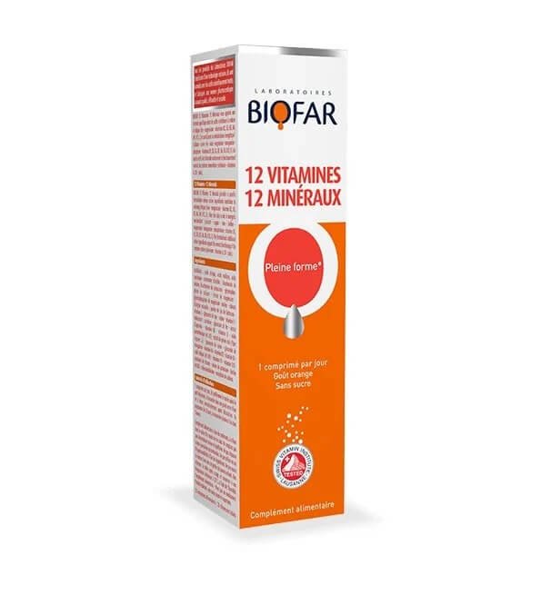 biofar 12 vitamines Biofar 12 Vitamines 12 Minéraux Comprimés Effervescents Énergie et Vitalité - Parana Morocco
