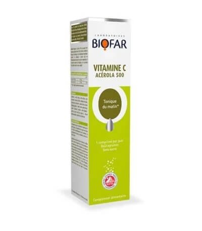 biofar-c-400x457 (1) Biofar Vitamine C Acérola 500 Comprimés Effervescents Booster d'Énergie - Parana Morocco