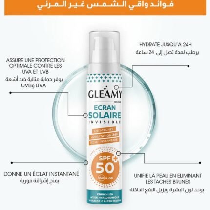 GLEAMY Écran solaire SPF50+ invisible 50 ml