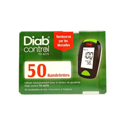 Bandelettes Diab Control Boîte de 50 Unités - Test de Glycémie
