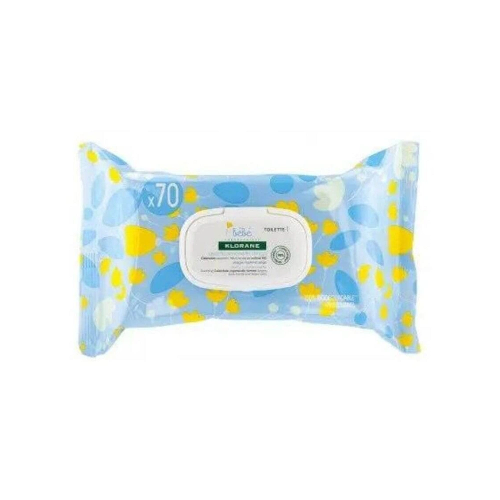 Klorane Bébé Lingettes Nettoyantes Douces BIO 70unités Klorane Bébé Lingettes Nettoyantes Douces au