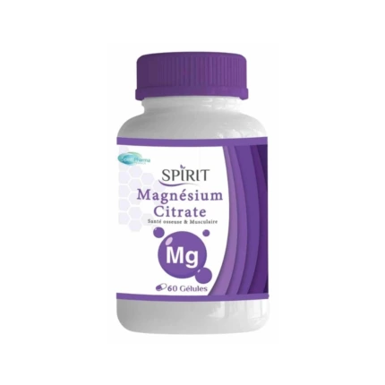 Spirit Pharma Magnesium Citrate Santé Osseuse et Musculaire 60 Gélules – Spirit Pharma Magnesium Citrate 60 Gélules